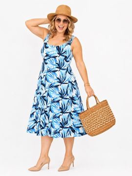 Picture of SLIMMING A LINE PLUS SIZE SUMMER DRESS